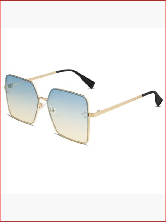 Trendy Square Sunglasses Oversized Designer Style UV Protection main image 6